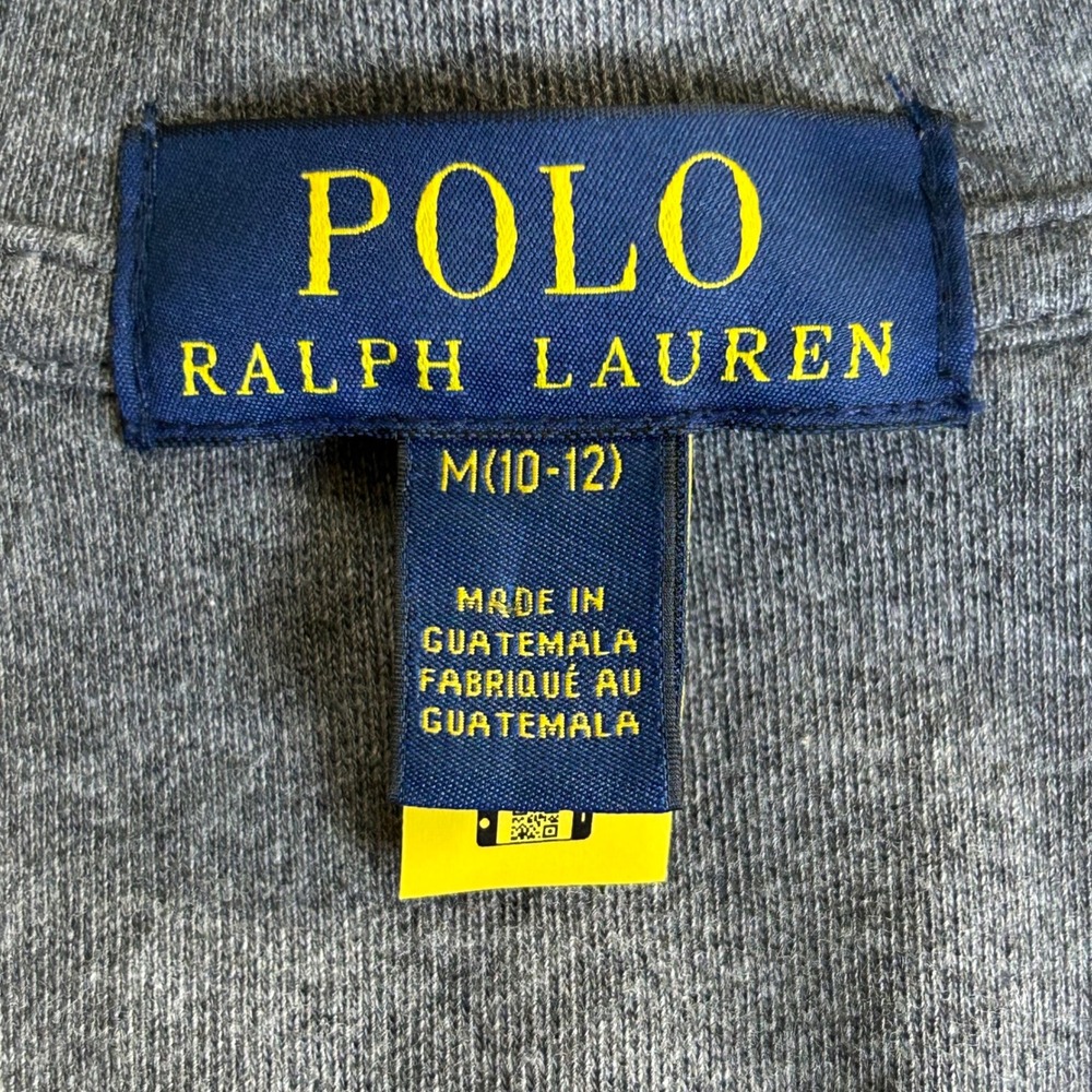 Polo Ralph Lauren Quarter Zip Pullover Boys M 10-12 Gray Pony Logo - Picture 3 of 9
